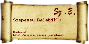 Szepessy Balabán névjegykártya